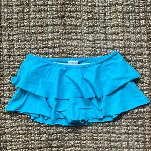 Lands’ End girls 14 blue tiered swim suit skirt bottom: lined, full coverage